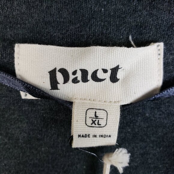 NWT Pact Airplane Cardigan Organic Cotton Dark Gray Pockets size L/XL Travel - Picture 5 of 13